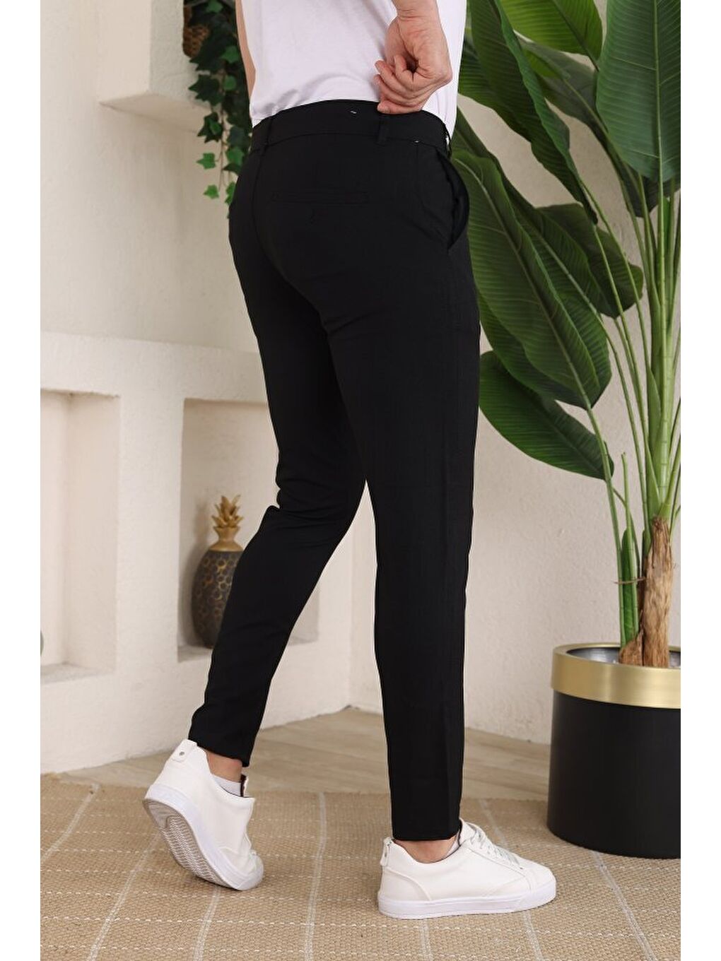 Siyah Erkek Slim Fit Dilli Kumaş Pantolon-4