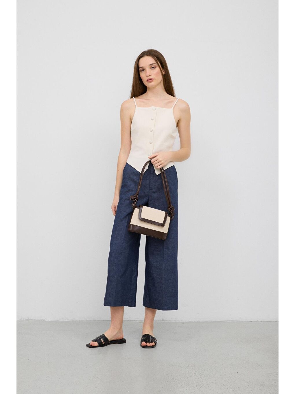 Kahverengi Lunea Kanvas Çapraz Çanta Acı Kahve-2