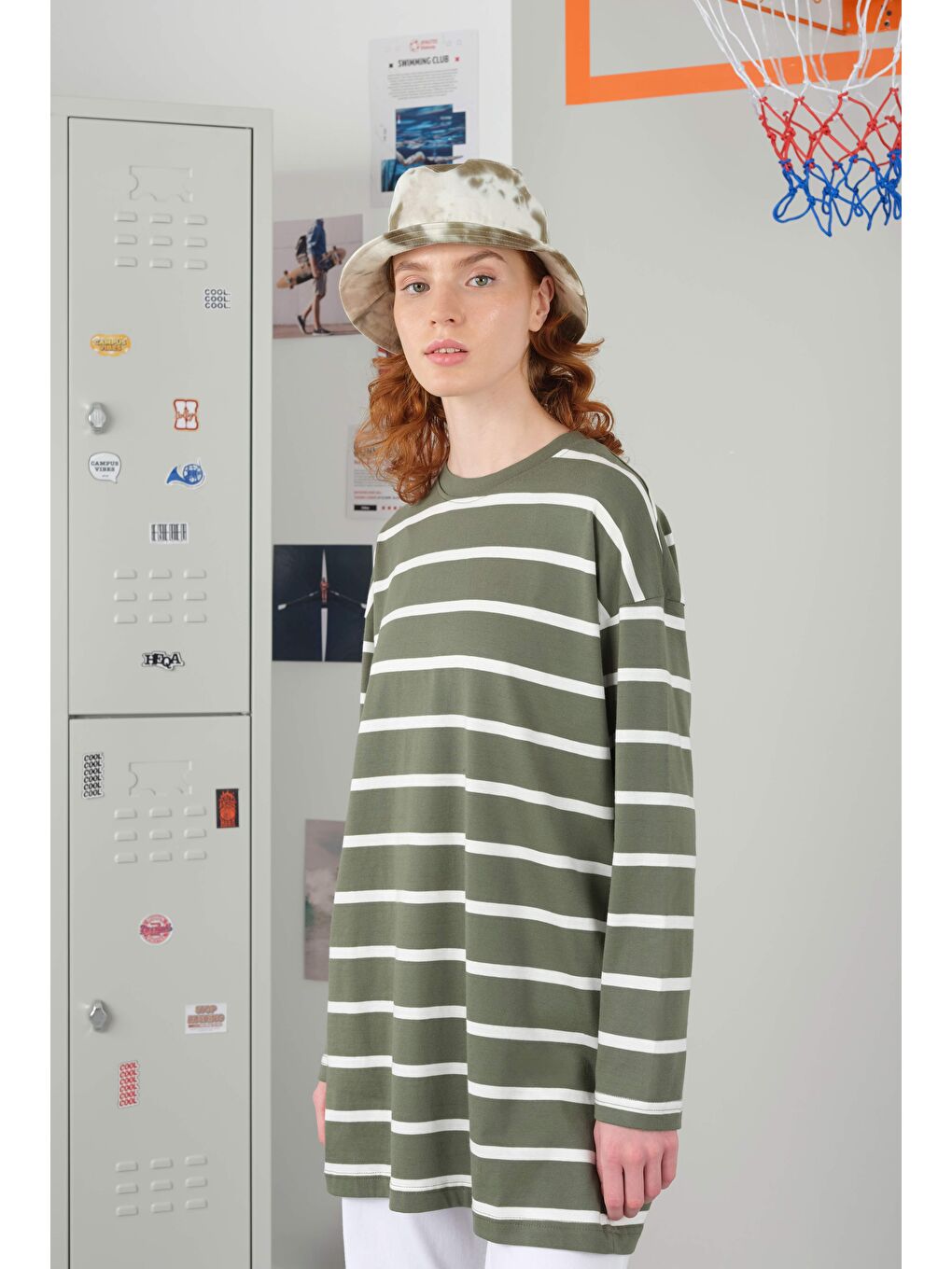 Kalın Çizgili Sweat Küf Yeşili-1