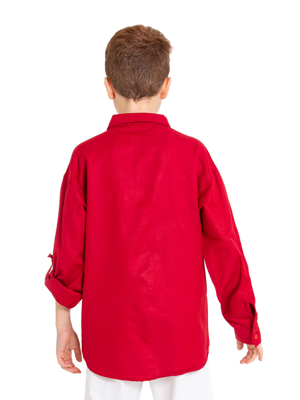 Kırmızı Erkek Çocuk Terikoton Gömlek 4-14 Yaş P094-4
