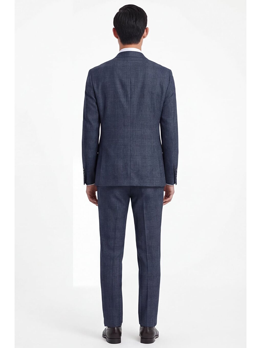 Erkek Viskon Karışımlı 10 Drop Klasik Lacivert Yelekli Takım Elbise
