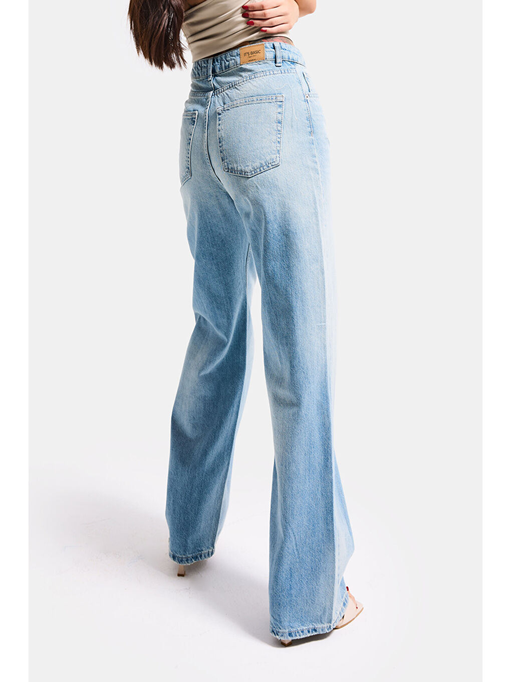 Mavi Kadın Jean Rengi 4s6-32 Straight Fit Yüksek Bel Denim Jean-1