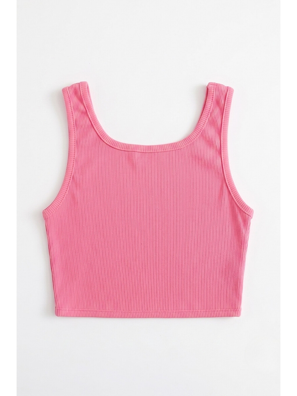 Pembe Yıldız Nakışlı Fitilli Askılı Kız Çocuk Crop Bluz - Cindy-1