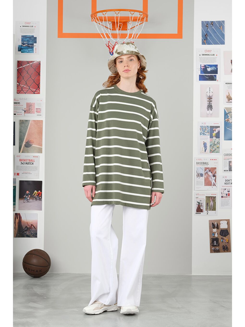 Kalın Çizgili Sweat Küf Yeşili-3