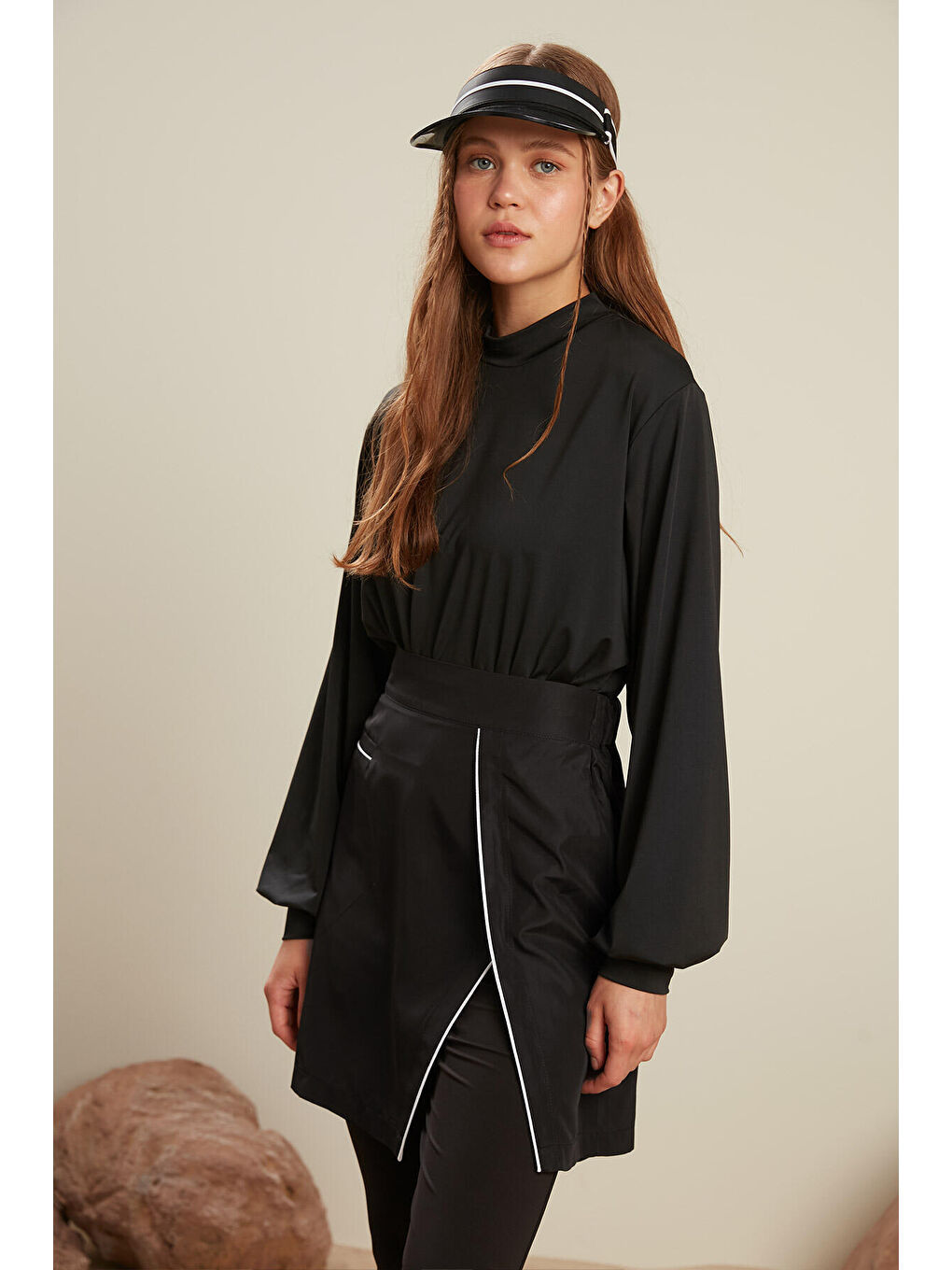 Uzun Balon Kollu Mayo Siyah