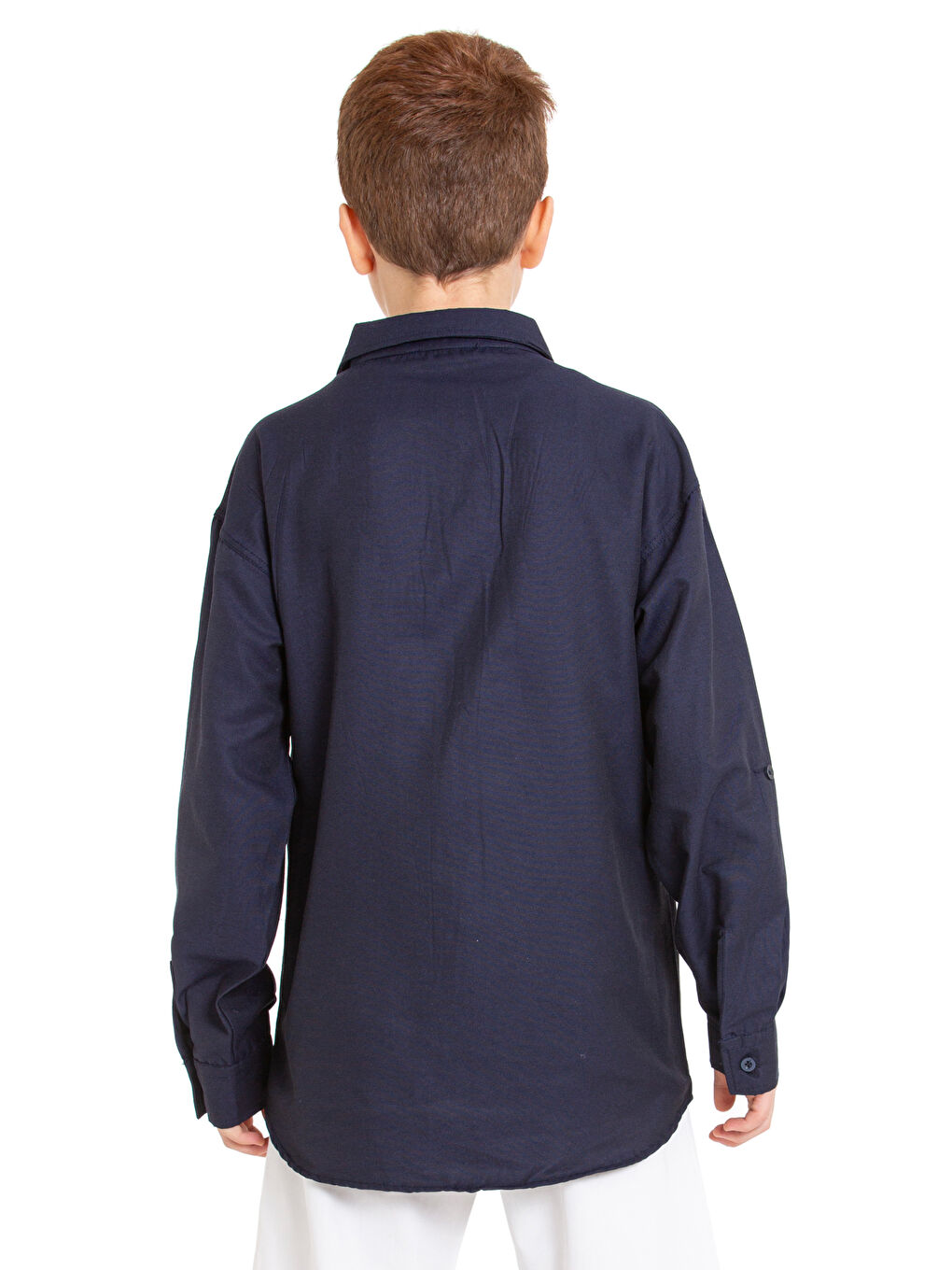 Lacivert Erkek Çocuk Terikoton Gömlek 4-14 Yaş P094-3