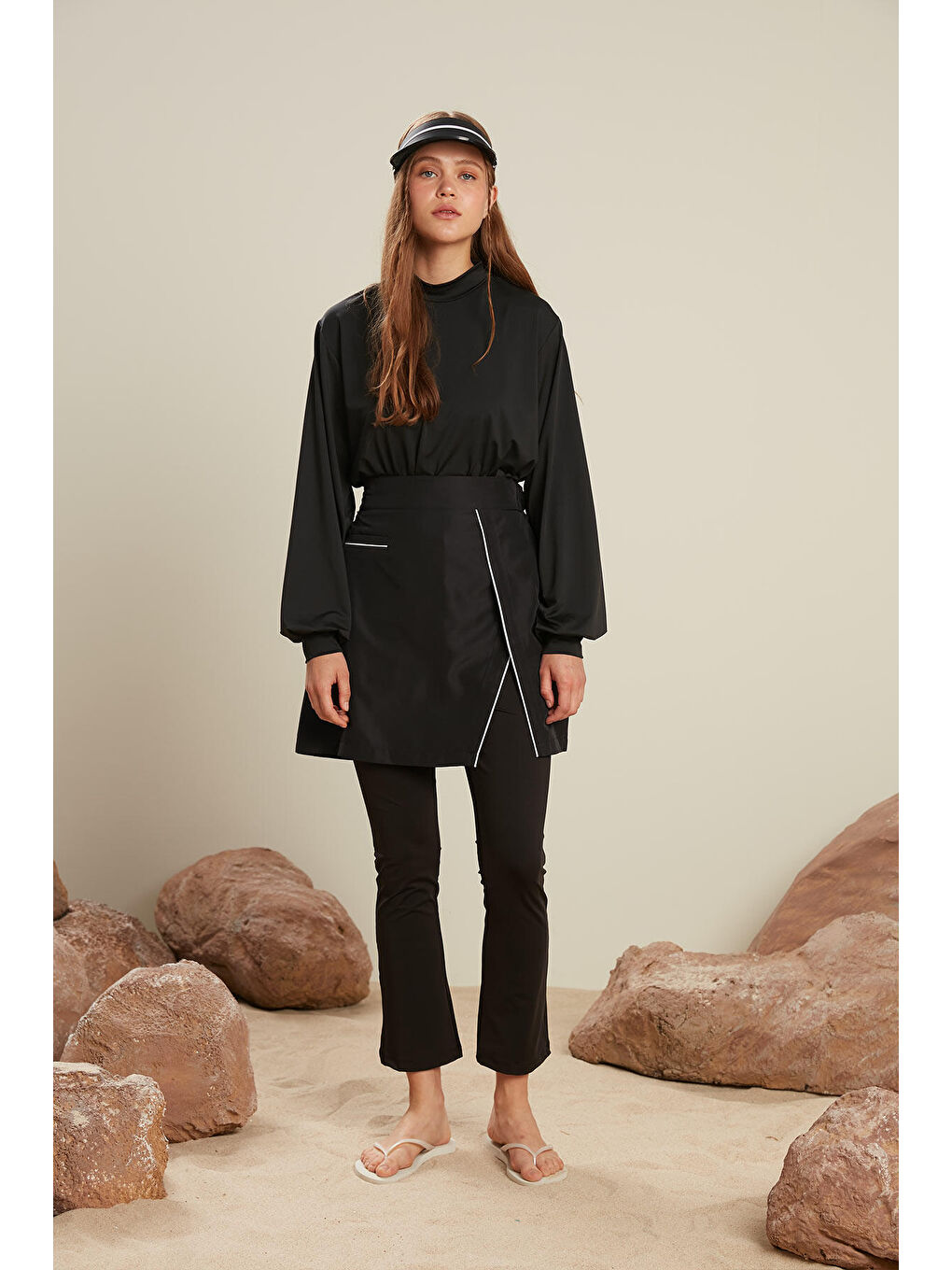 Uzun Balon Kollu Mayo Siyah-1