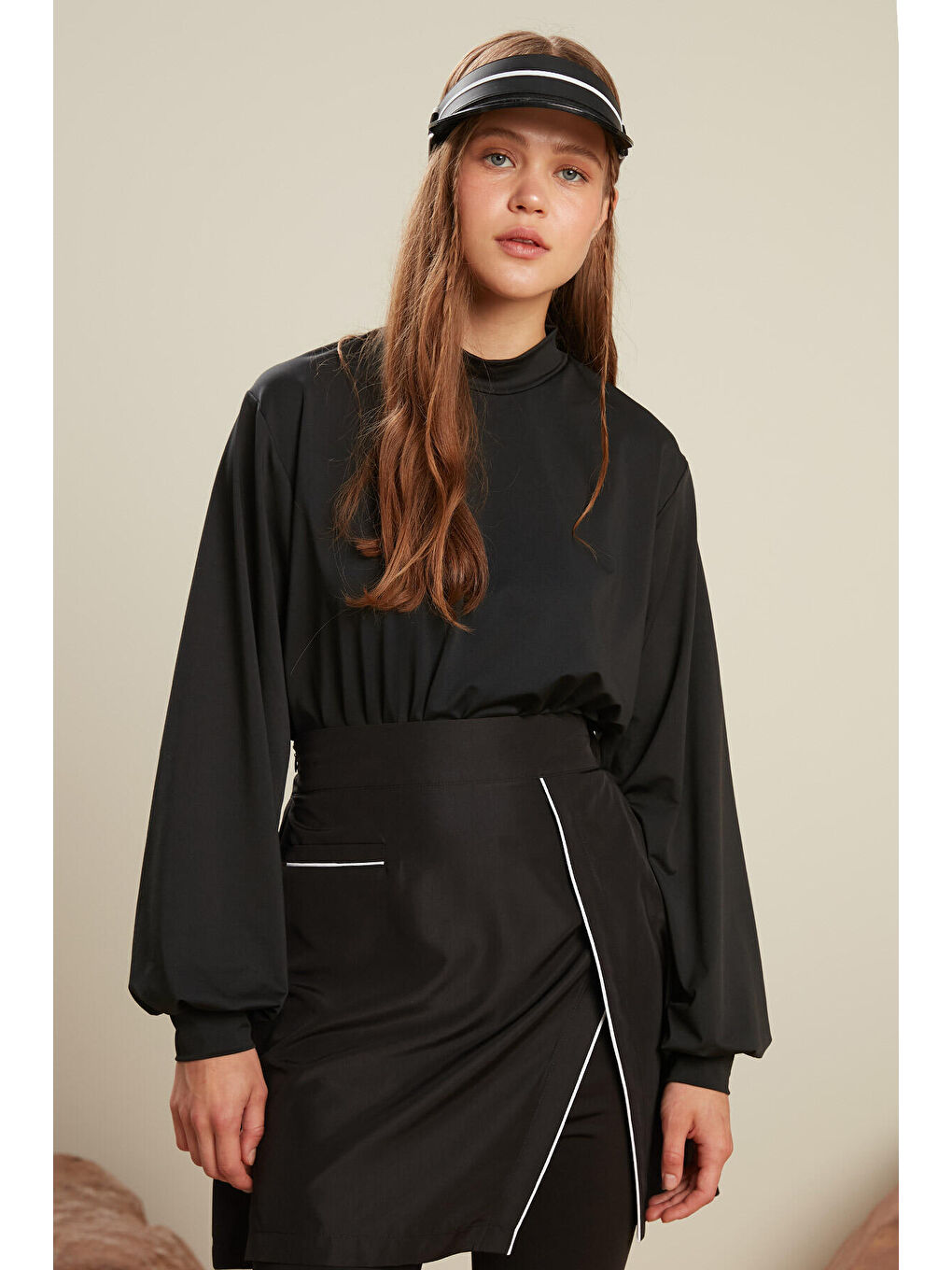 Uzun Balon Kollu Mayo Siyah-3