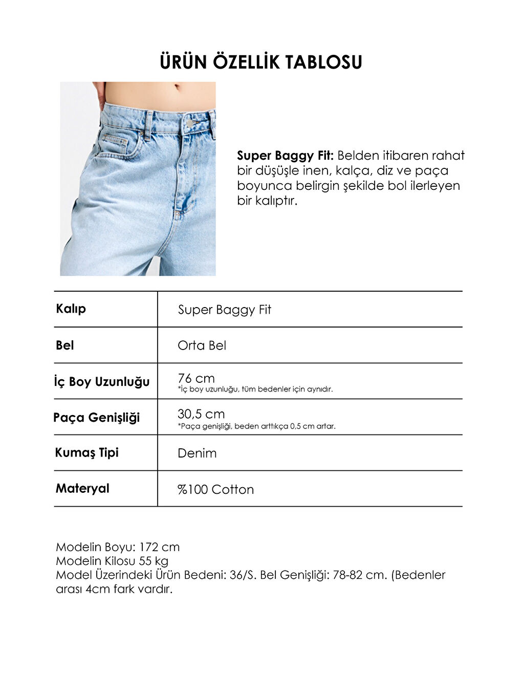 Mavi Kadın Ice 4s6-3 Süper Baggy Fit Özel Tasarım Denim Jean-4