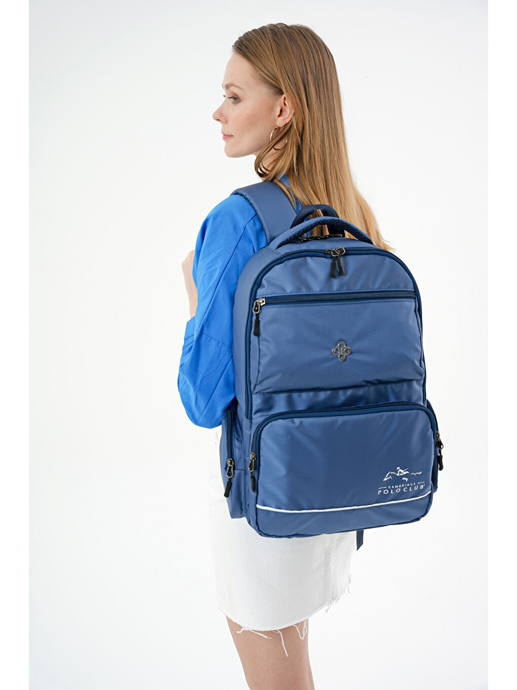 Lacivert Unisex Çok Gözlü Sırt Çantası-1