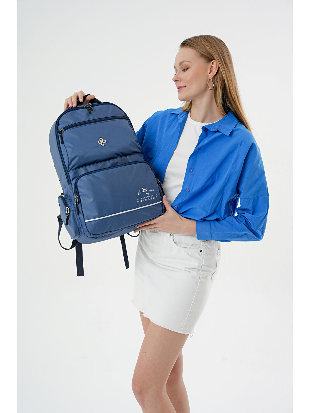 Lacivert Unisex Çok Gözlü Sırt Çantası-2