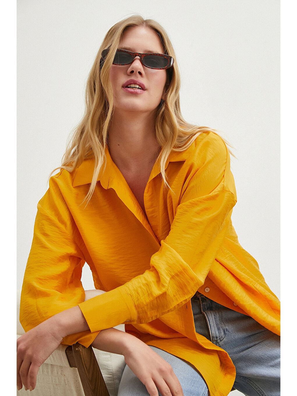 Karışık Basic Modal Gömlek Hardal