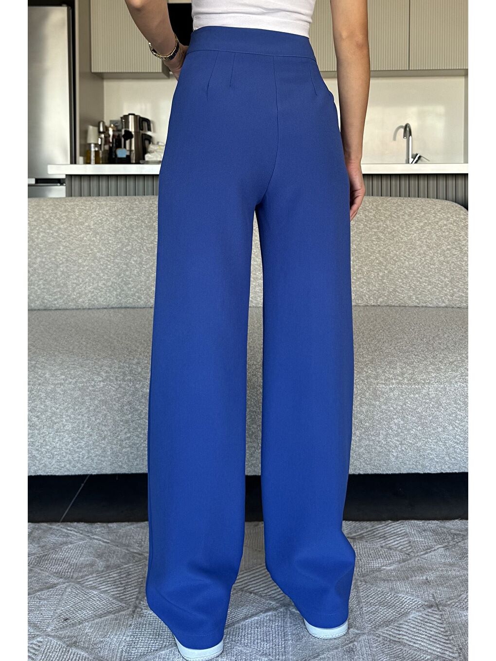 Mavi Kadın Bol Paça Kumaş Pantolon-2