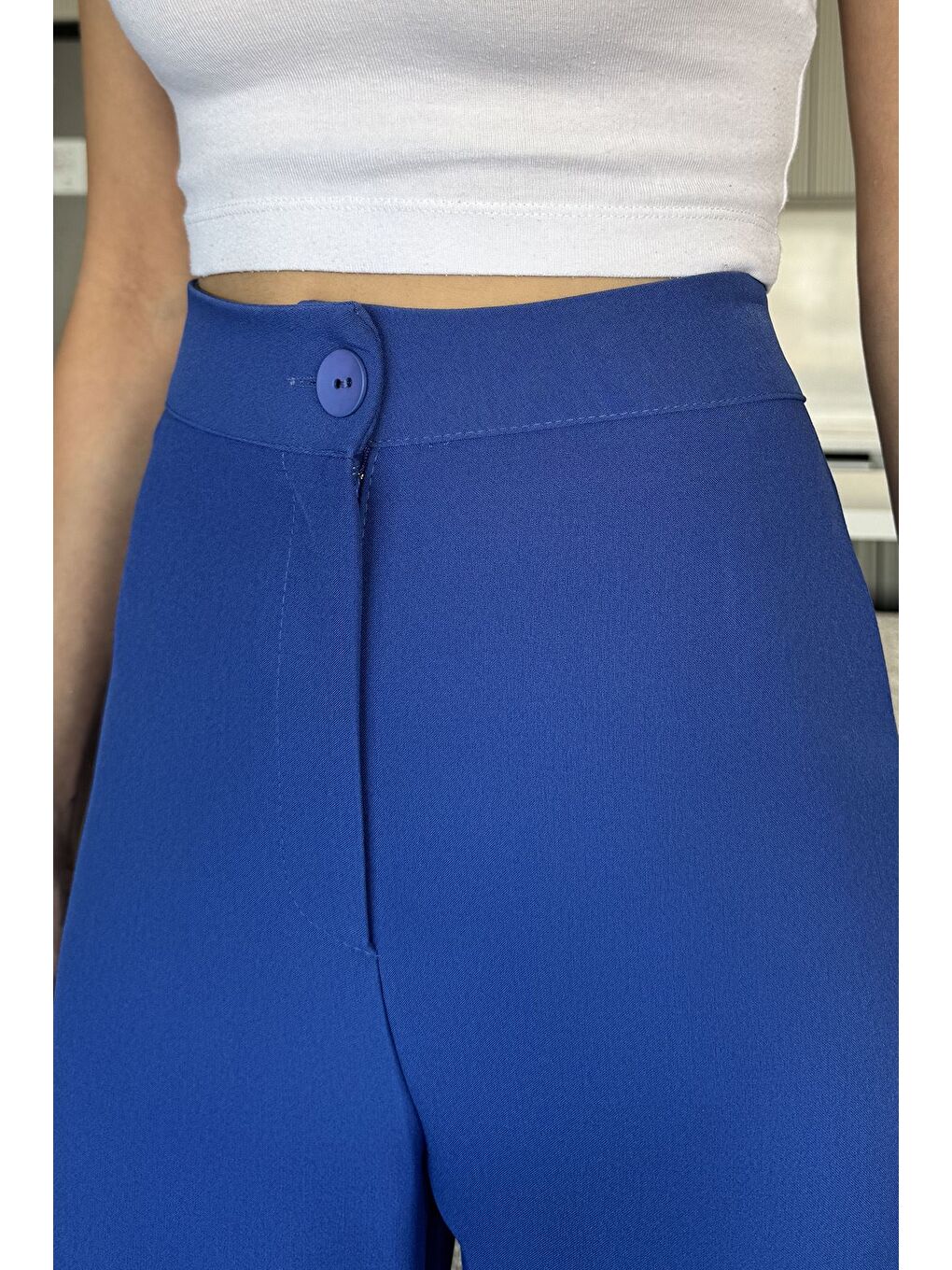 Mavi Kadın Bol Paça Kumaş Pantolon-3