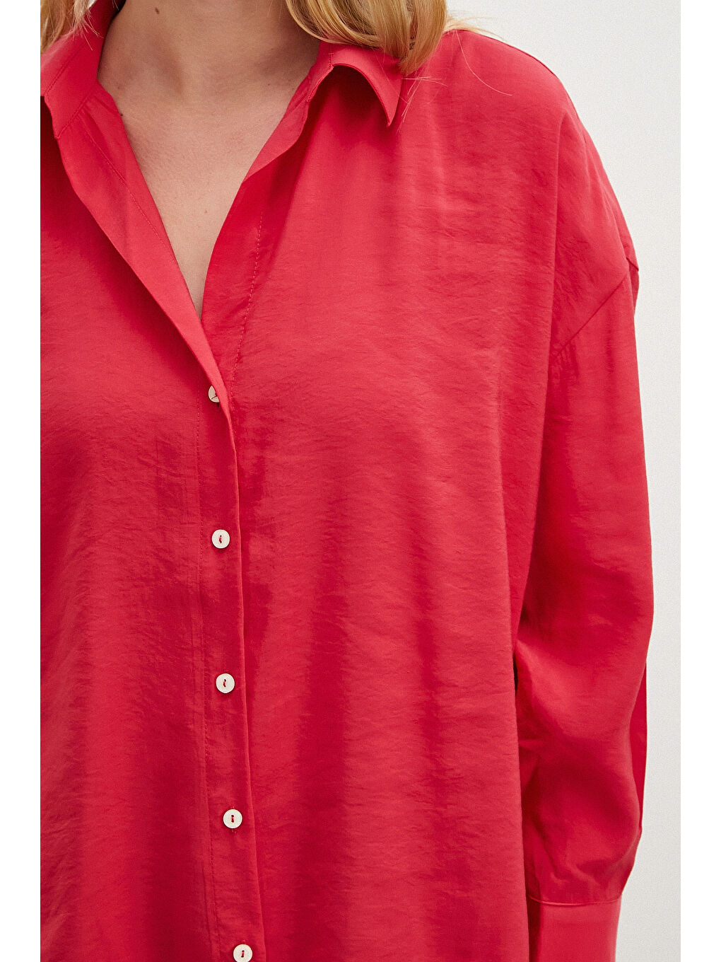 Basic Modal Gömlek Kırmızı-4