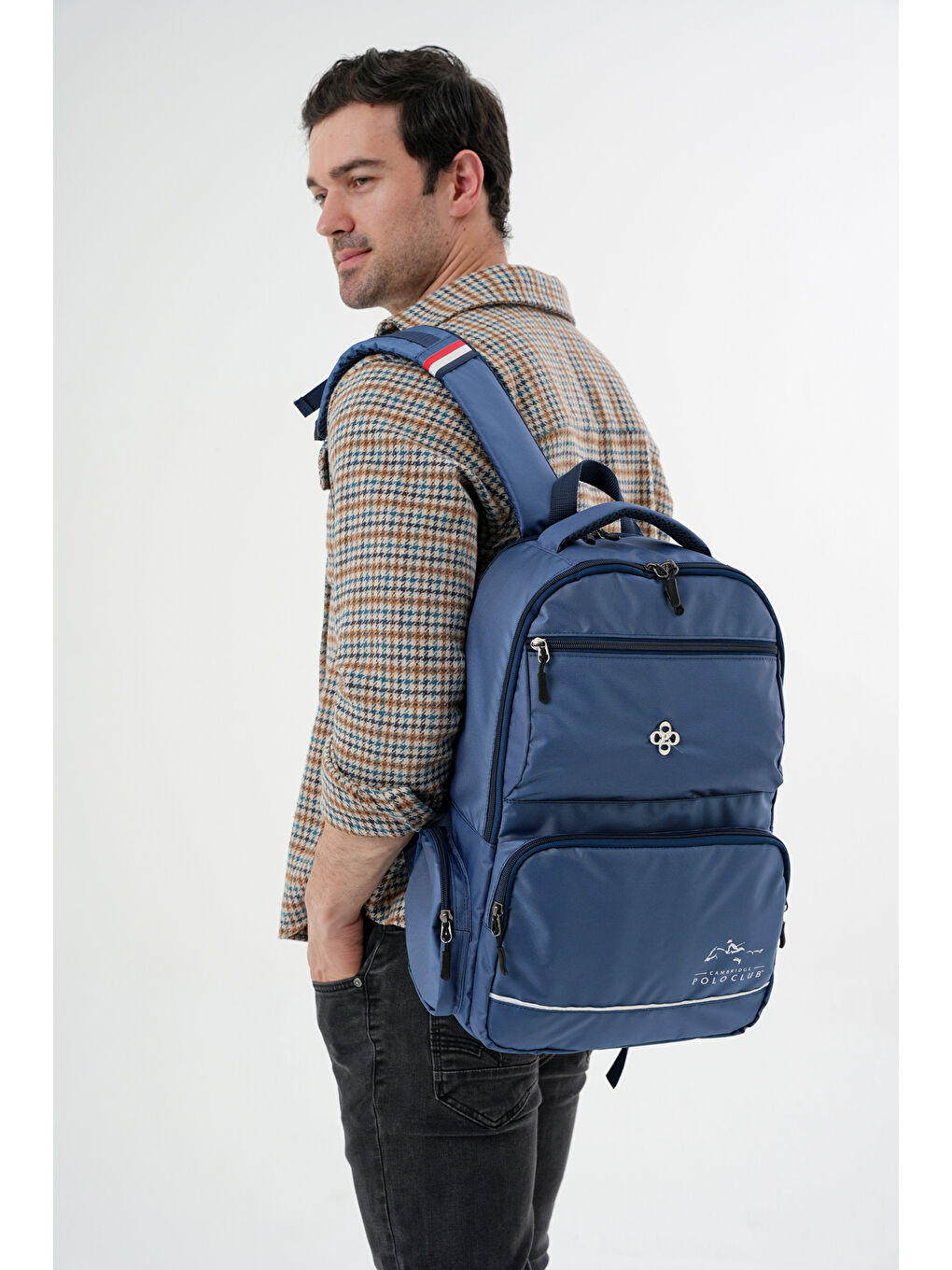 Lacivert Unisex Çok Gözlü Sırt Çantası-5