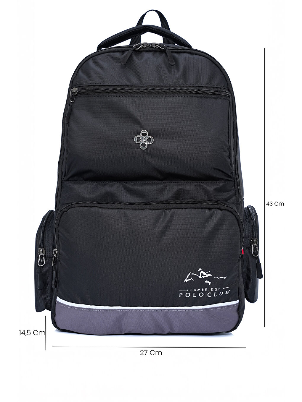 Siyah Unisex Çok Gözlü Sırt Çantası-4