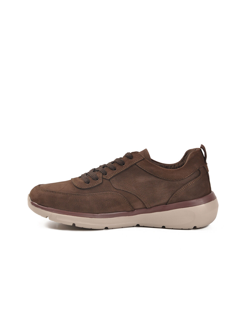 Kahverengi Kahve Nubuk Hakiki Deri Bağcıklı Erkek Casual Ayakkabı 252012 M-1