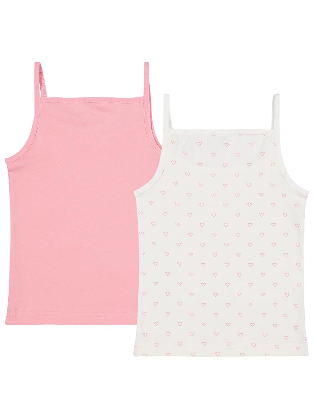 Beyaz Girls Kalp 2-10 Yaş Kız Çocuk 2'li Atlet - Standart-1