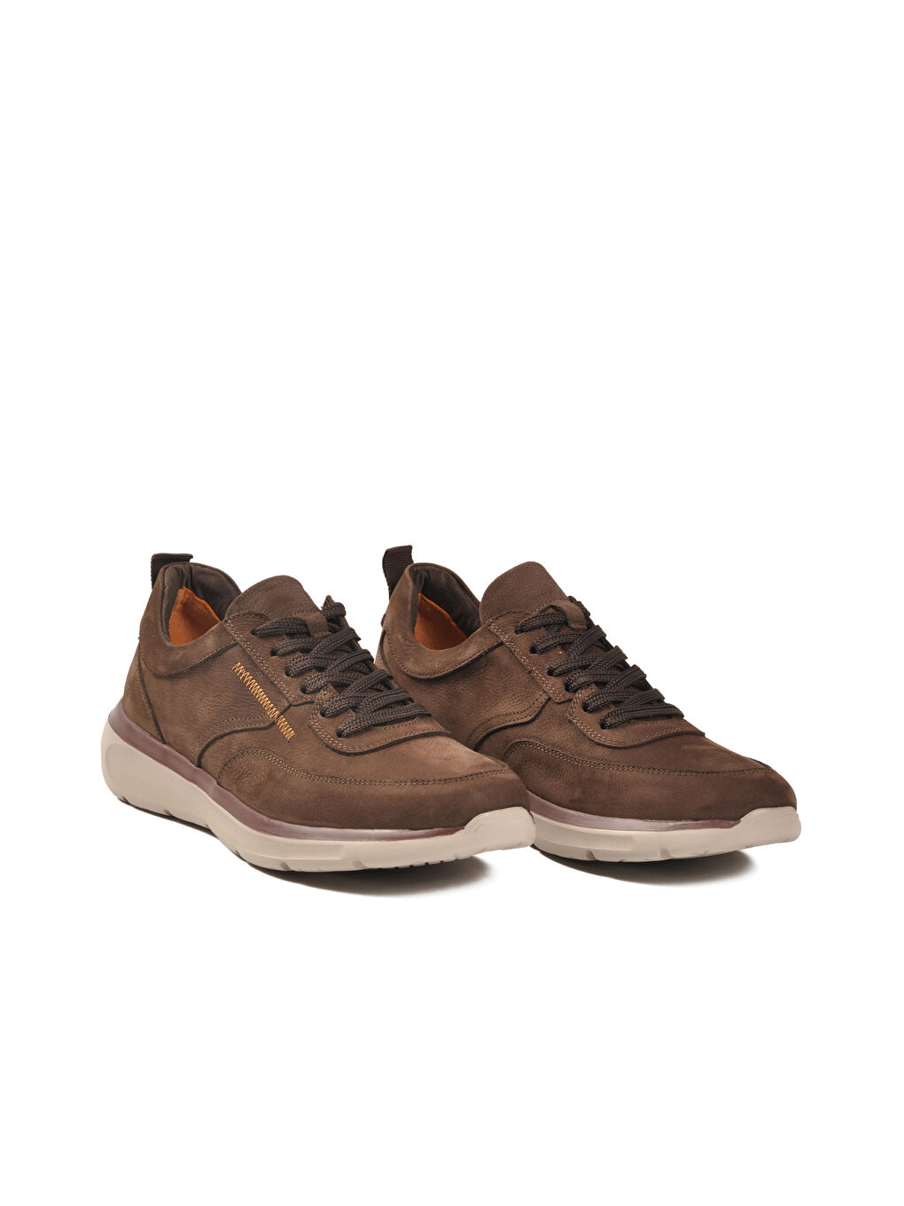 Kahverengi Kahve Nubuk Hakiki Deri Bağcıklı Erkek Casual Ayakkabı 252012 M-2