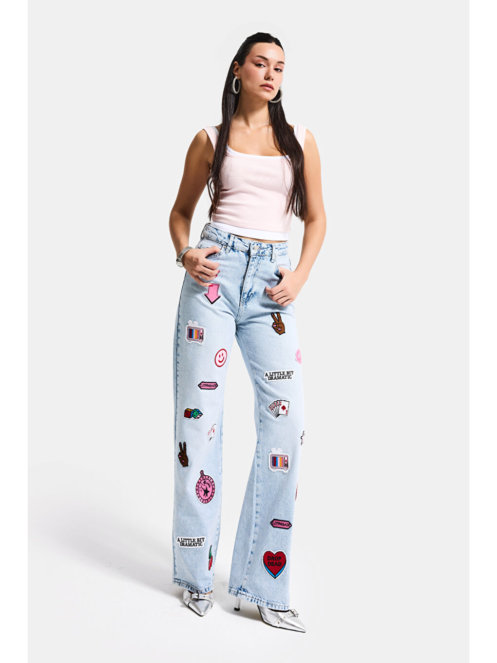 Mavi Kadın Ice 4s6-27 Straight Fit Logo ve Nakışlı Özel Tasarım Denim Jean-1