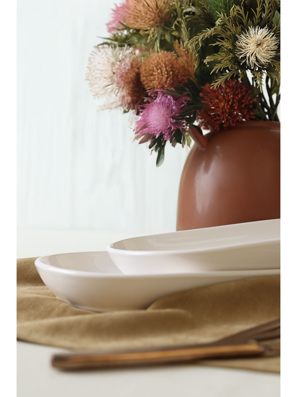 Beyaz Noyan Kayık Tabak 28 Cm 2 Adet-3