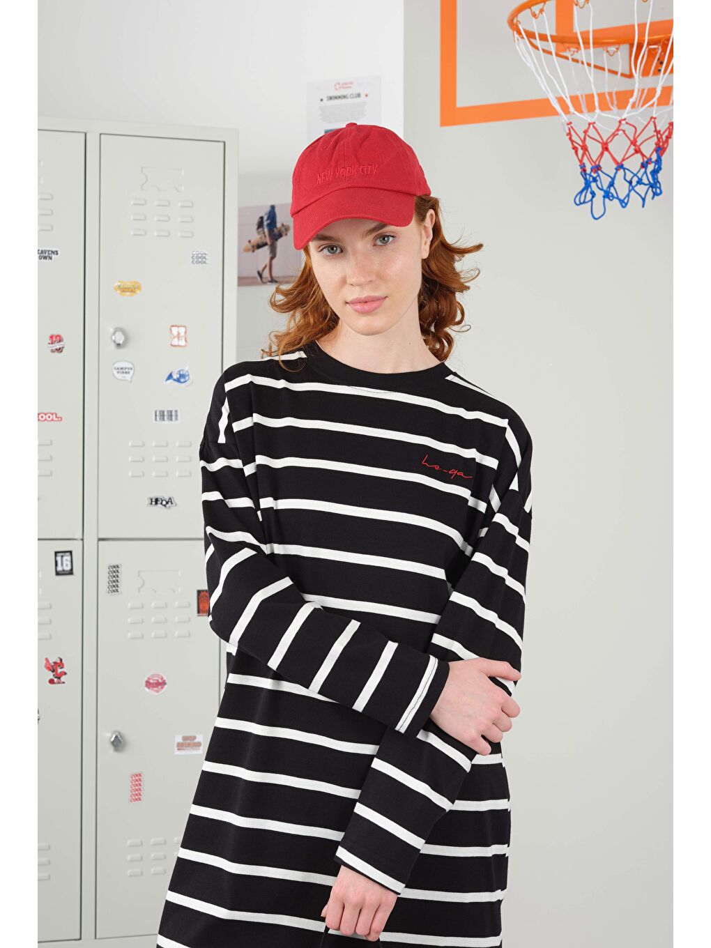 Kalın Çizgili Sweat Uzun Siyah-1