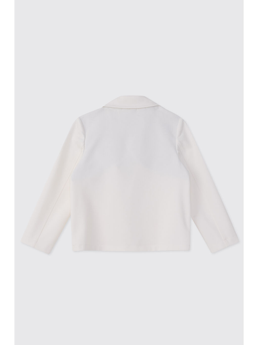 Erkek Çocuk Düğmeli Beyaz Örme Ceket-1