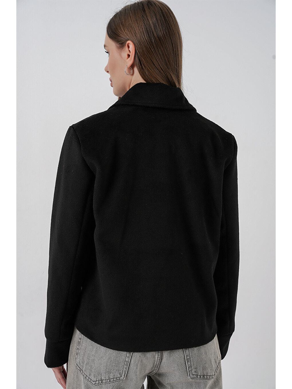 Kadın Kaşe Ceket 0725 - Siyah-5