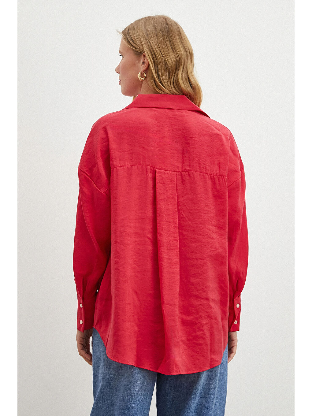 Basic Modal Gömlek Kırmızı-5