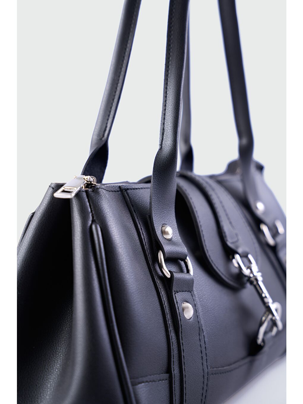 Noa Vintage Baget Çanta Siyah-4