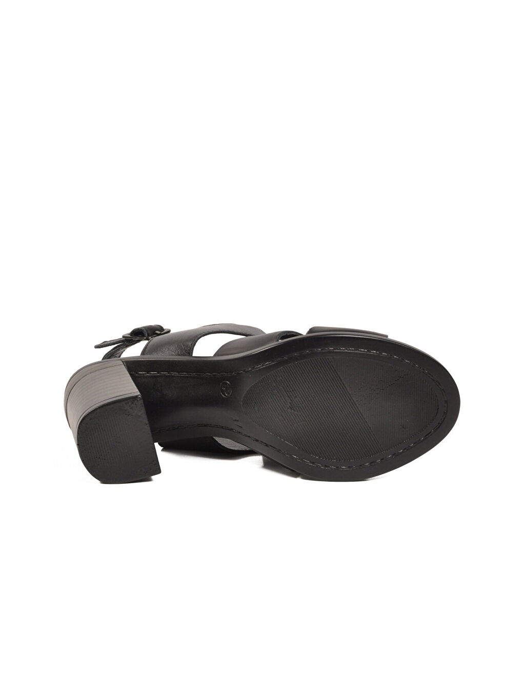 Siyah Hakiki Deri Kadın Topuklu Sandalet 24381400Y Z-4