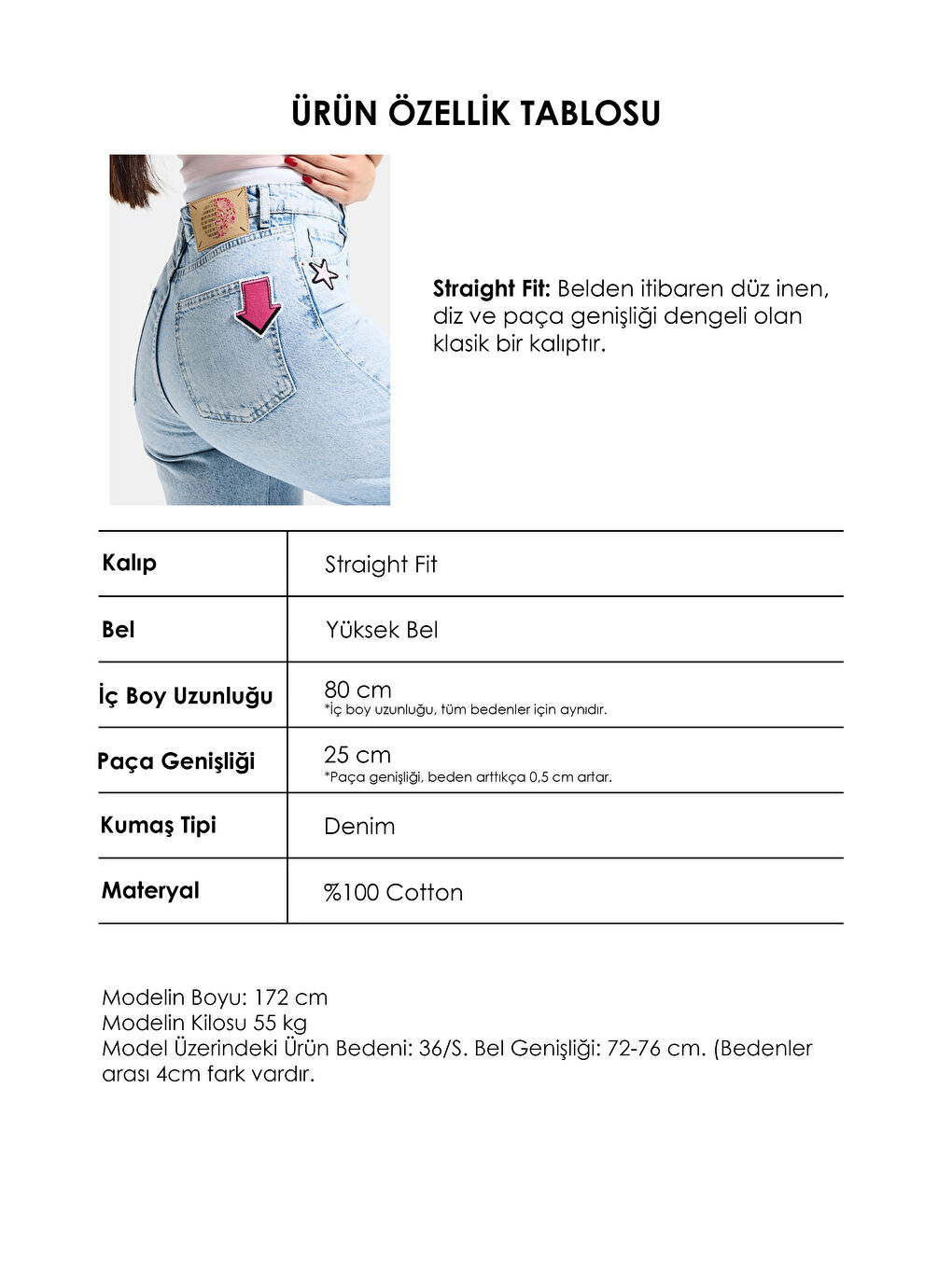 Mavi Kadın Ice 4s6-27 Straight Fit Logo ve Nakışlı Özel Tasarım Denim Jean-4