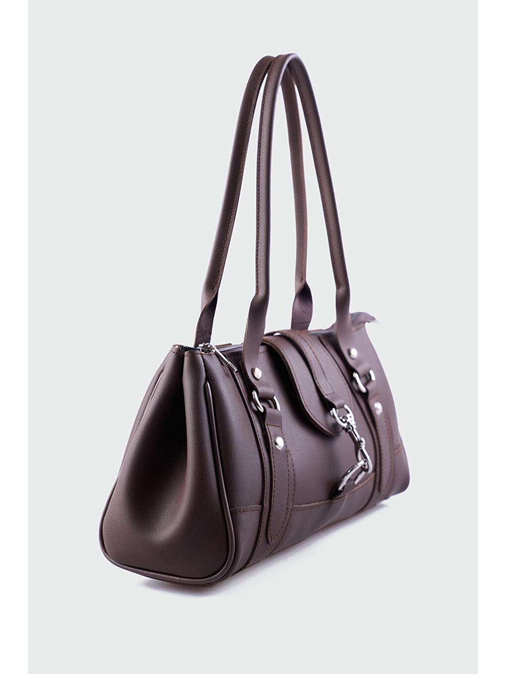 Kahverengi Noa Vintage Baget Çanta Kahve-3