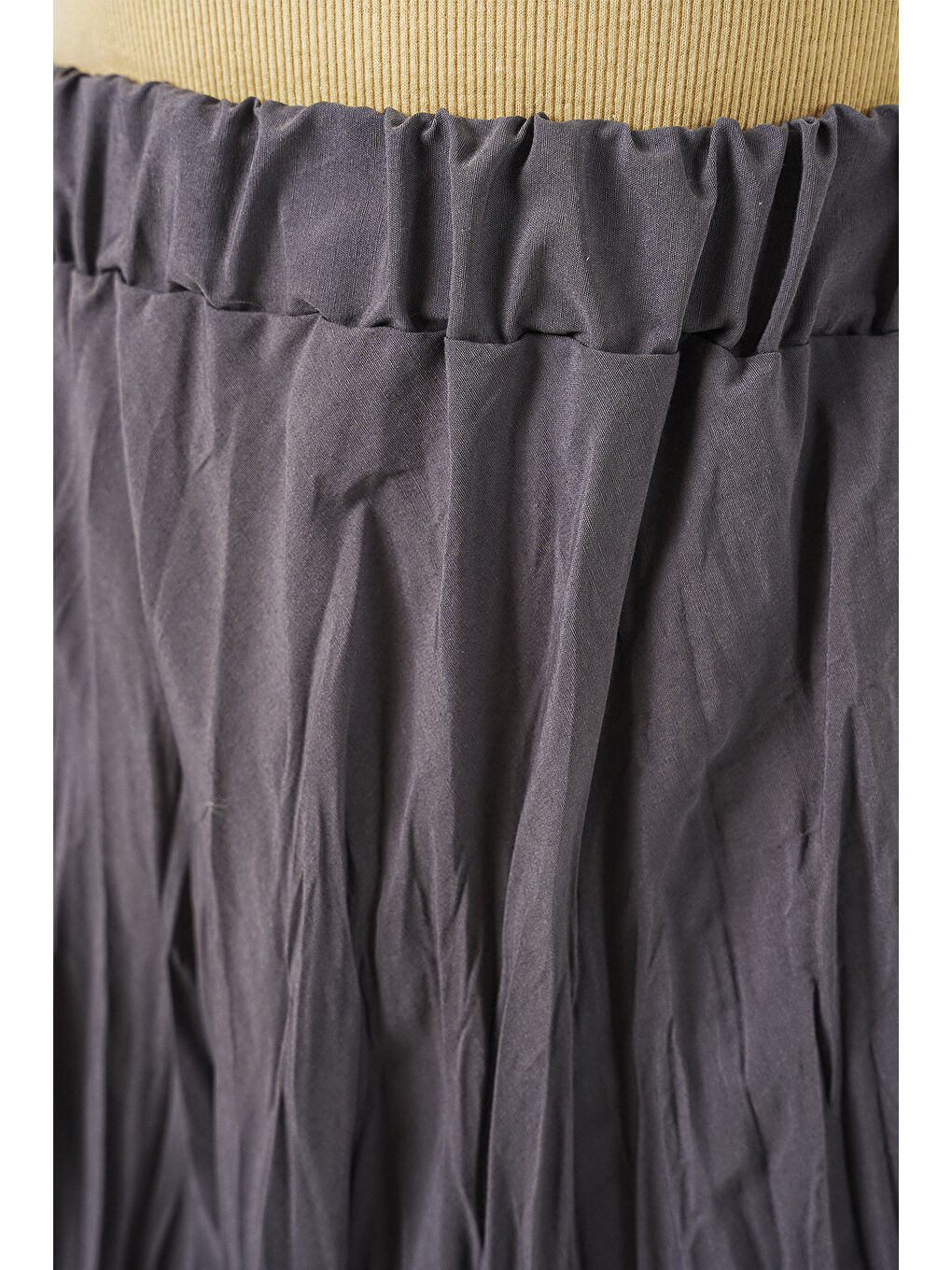 Kadın Uzun Kırışık Etek 8042 - Antrasit-5