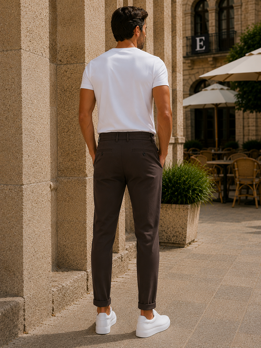 Erkek Premium Poliamid Kumaş Comfor-fit Jogger Kahverengi Pantolon - 252dngr-3