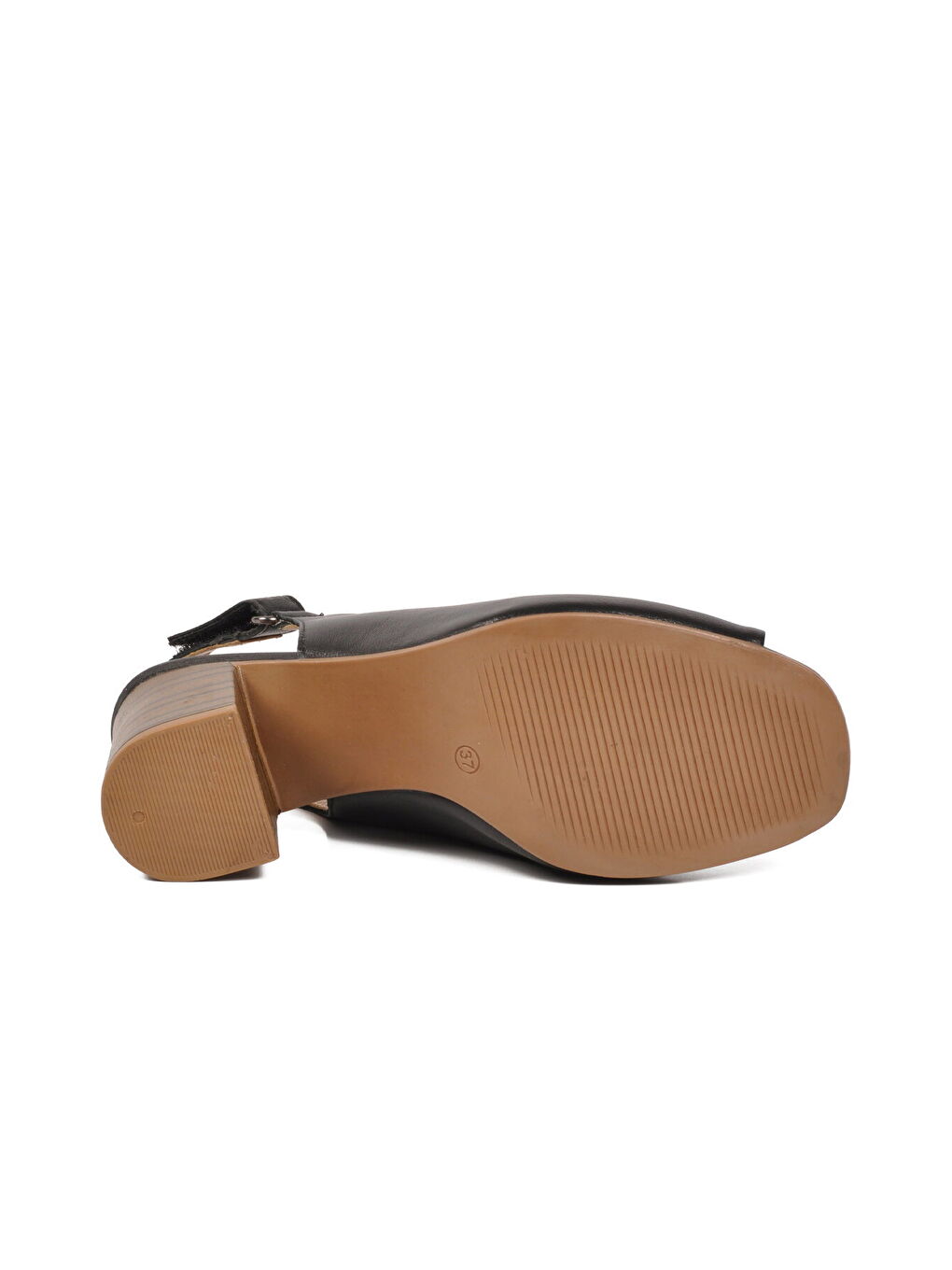 Siyah Hakiki Deri Kadın Topuklu Sandalet 2108518Y Z-4