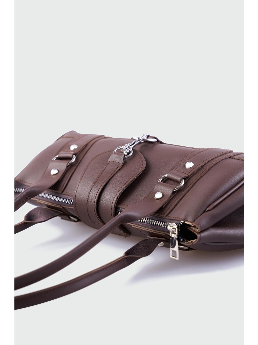 Kahverengi Noa Vintage Baget Çanta Kahve-6