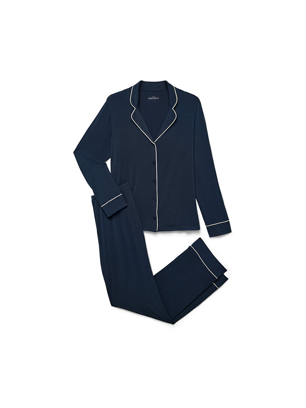 Gri Kadın Pijama, Düğmeli, Düz Renk-2