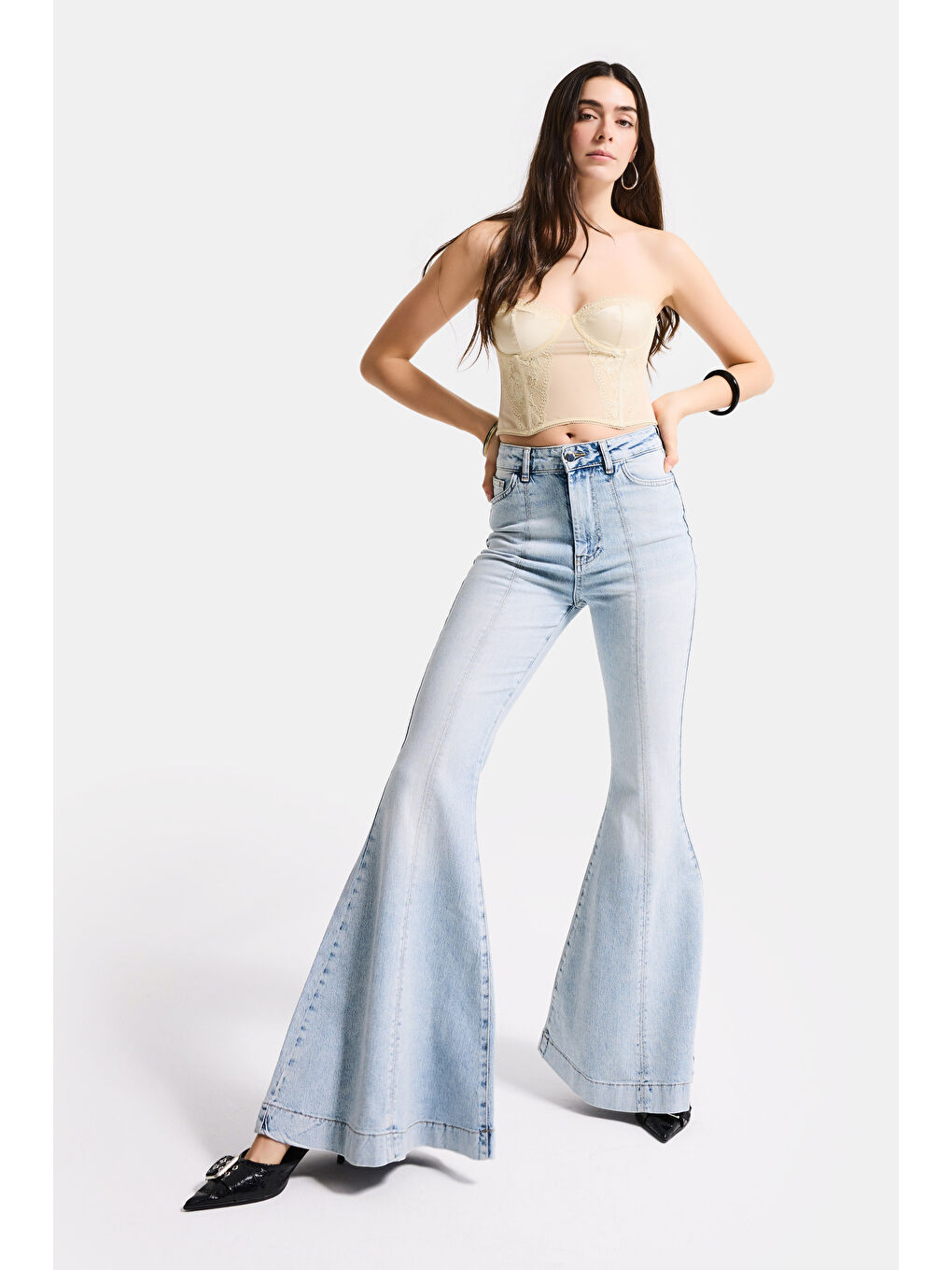 Mavi Kadın Jean Rengi 4s6-32 Flare Fit Elastan Denim Jean-2