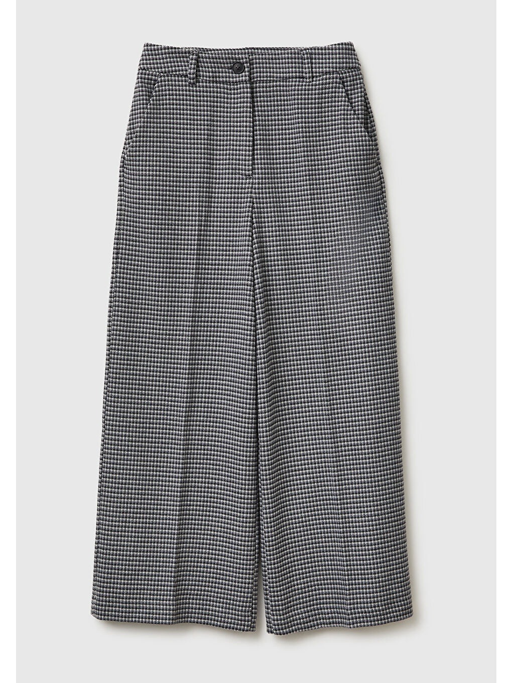 Kadın Koyu Gri Viskoz Karışımlı Fermuarlı Arka Bel Bandı Lastikli Pantolon-1