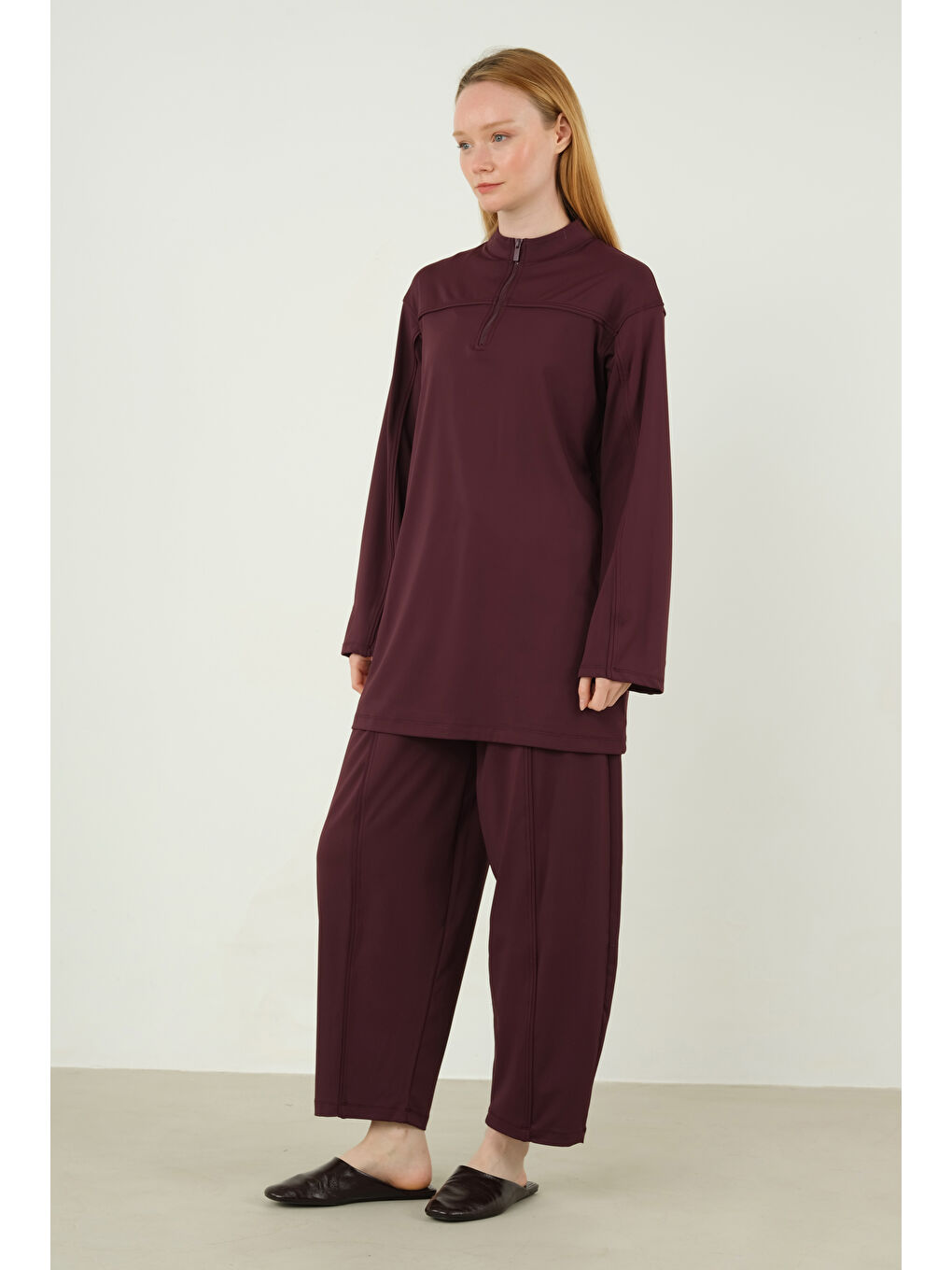 Roba Detaylı Sweat Mürdüm-1