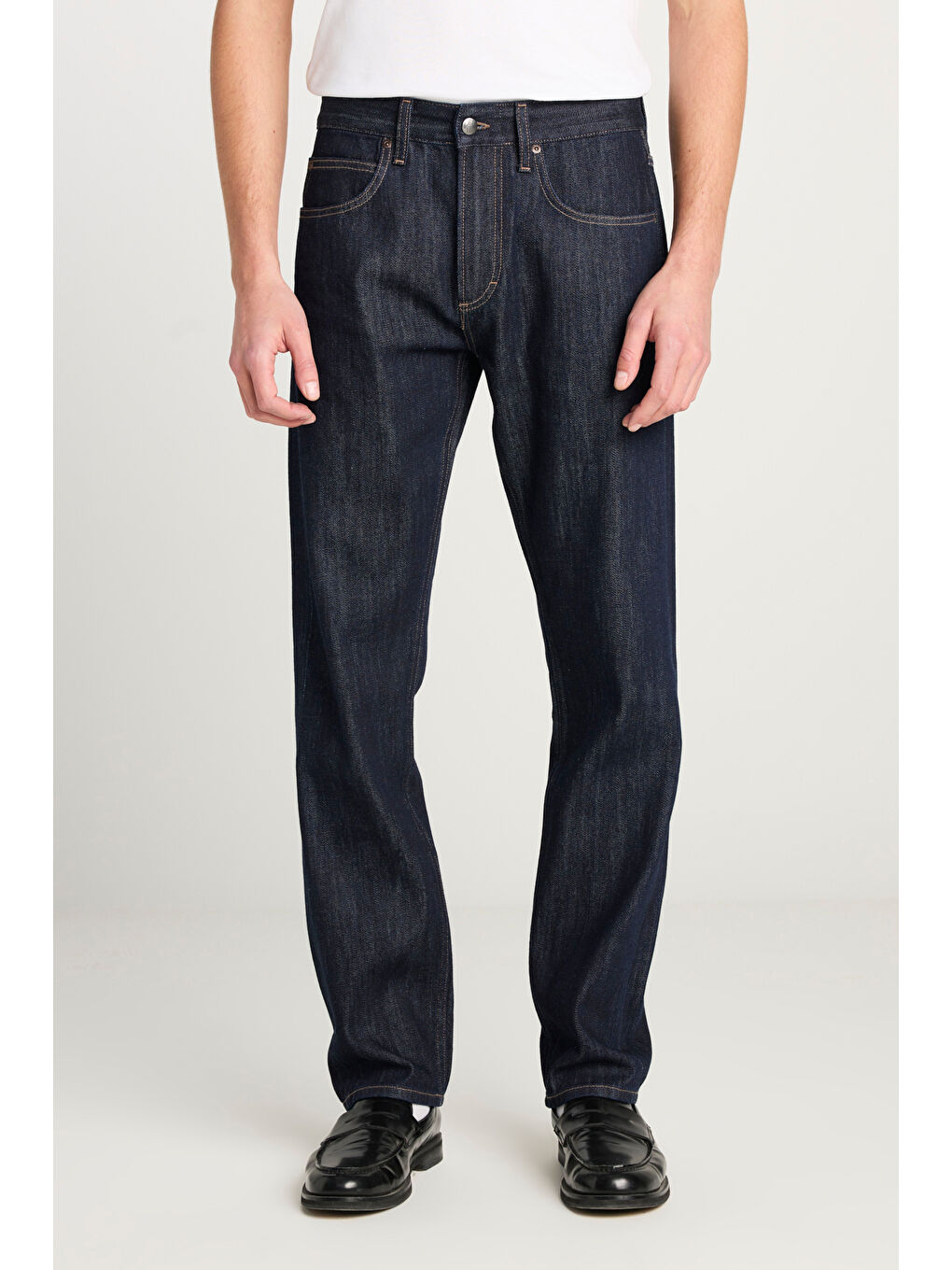 %100 Pamuk Relaxed Fit Geniş Kesim Normal Bel 101Z Lacivert Denim Jean Pantolon-2