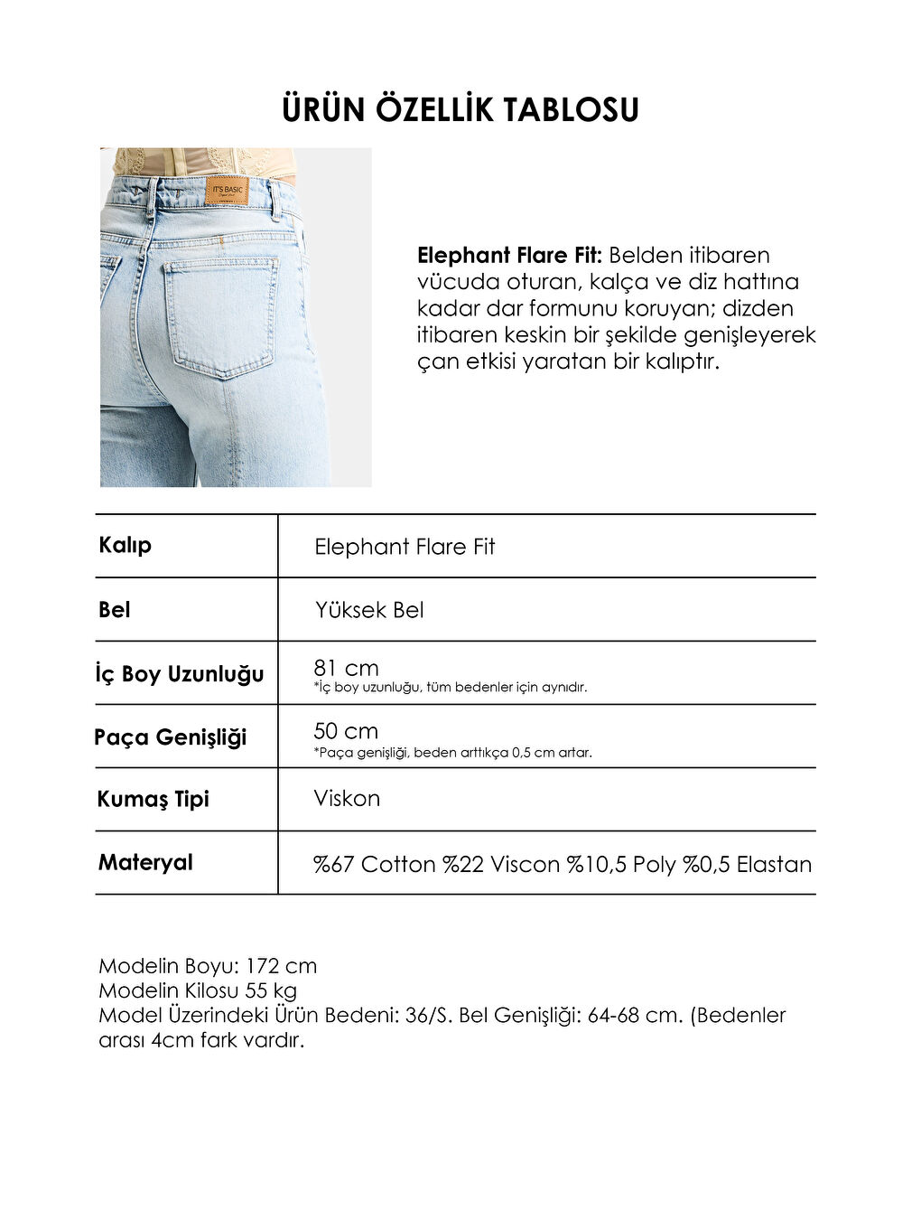 Mavi Kadın Jean Rengi 4s6-32 Flare Fit Elastan Denim Jean-3