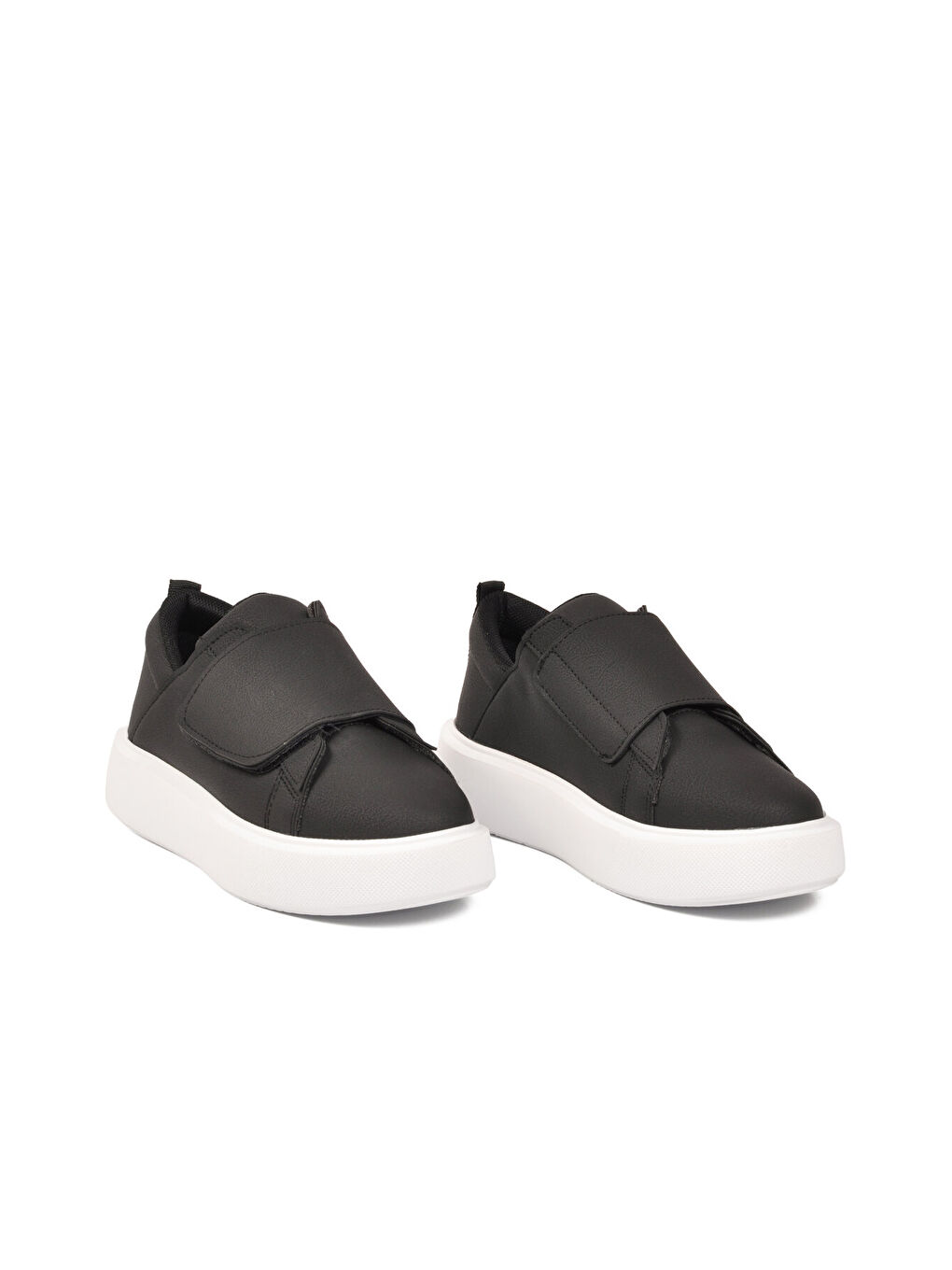 Siyah Beyaz Cırtlı Hafif Kadın Spor Ayakkabı 2056 G-2