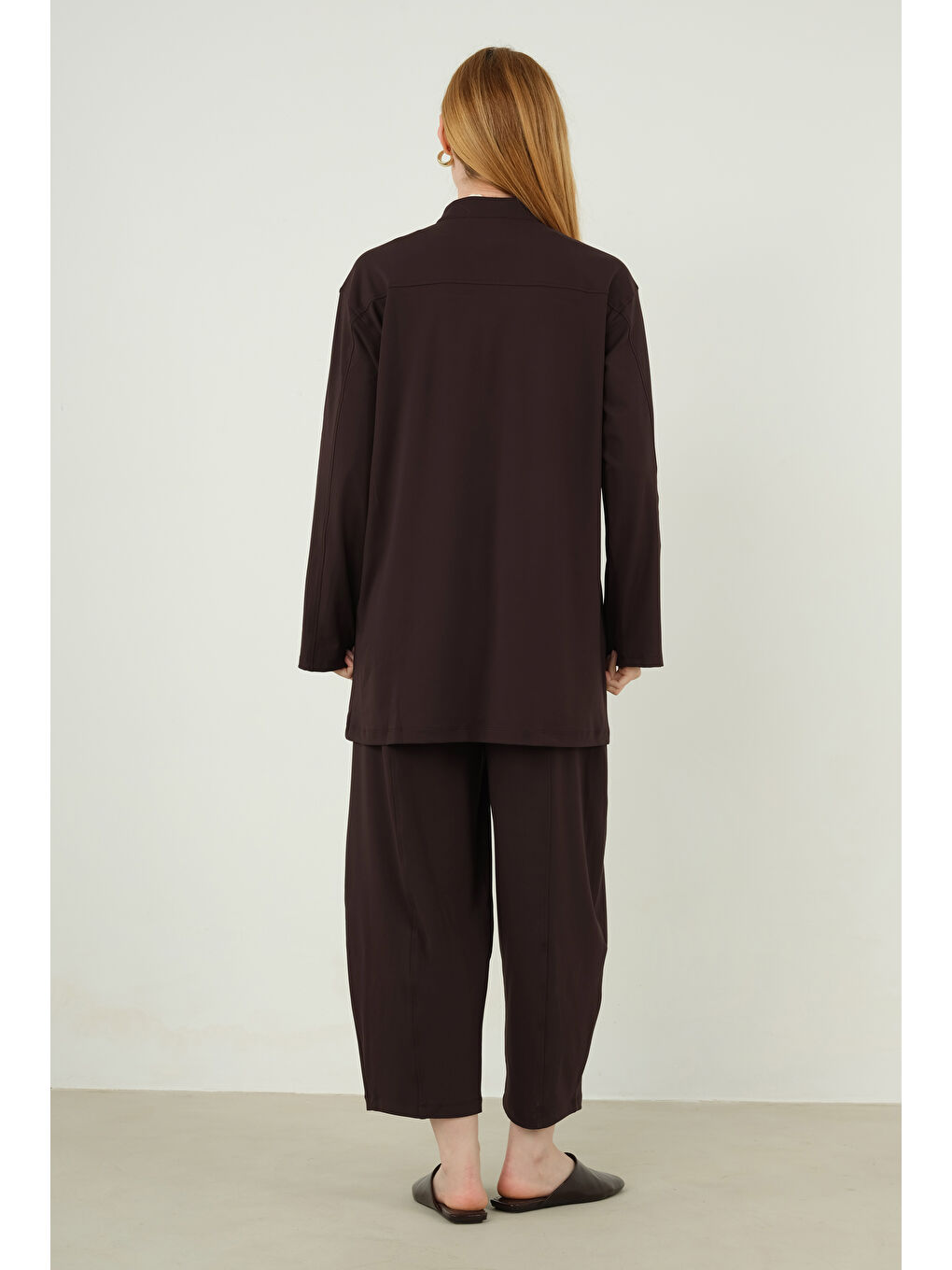 Kahverengi Roba Detaylı Sweat Koyu Kahve-3