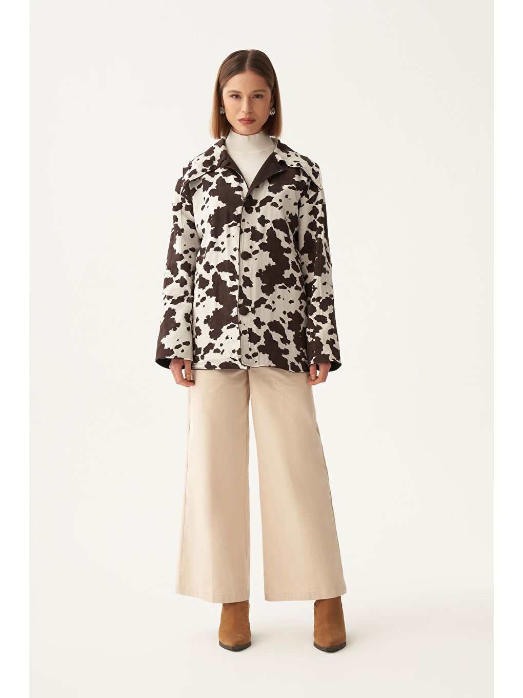 Kahverengi Acı Kahve-Çift Yönlü Gabardin Kapitone Ceket