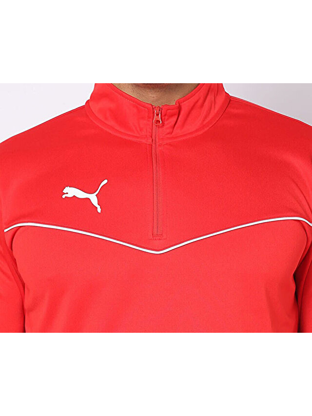 Teamrıse 1/4 Zıp Top Erkek Futbol Antrenman Uzun Kollu Tişört 65909701 Kırmızı-3