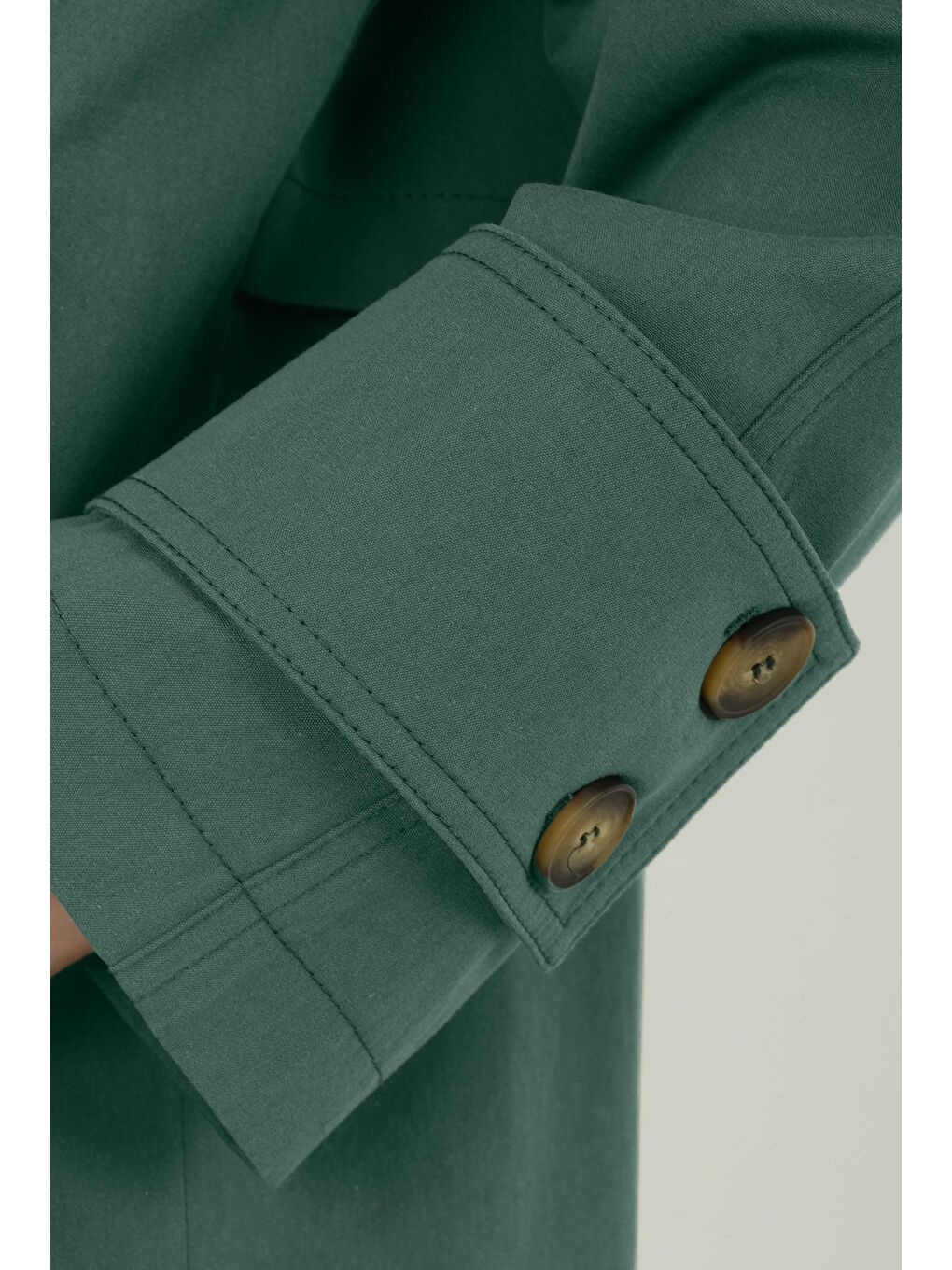 Kahverengi Kısa Kruvaze Trençkot Zümrüt-3