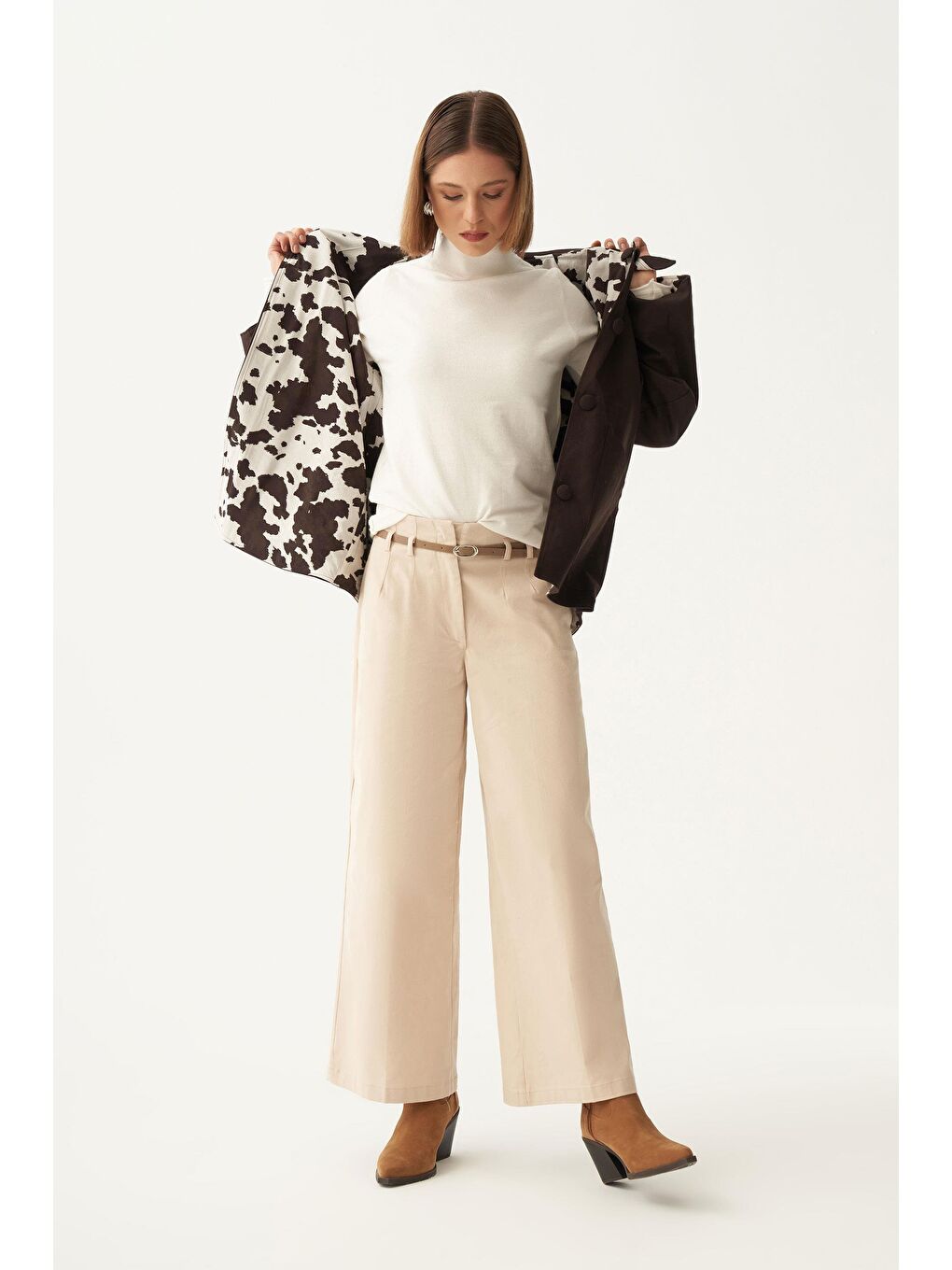 Kahverengi Acı Kahve-Çift Yönlü Gabardin Kapitone Ceket-5